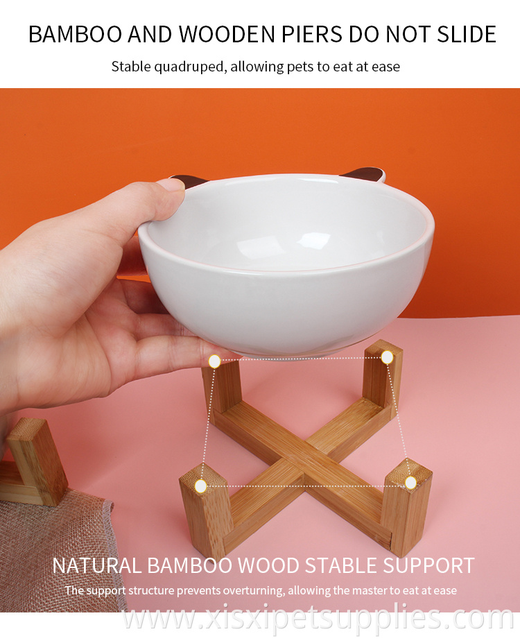 Factory Wholesale Ceramic Pet Cat Dog Food Bowl With Stand
